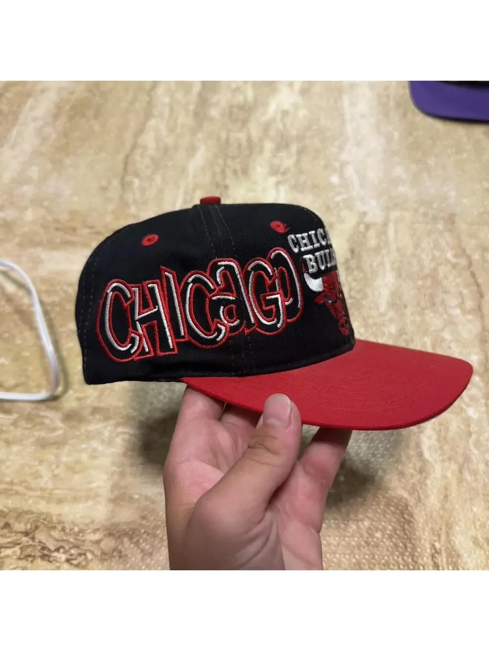 Vintage Chicago Bulls Drew Pearson Graffiti SnapBack Hat C